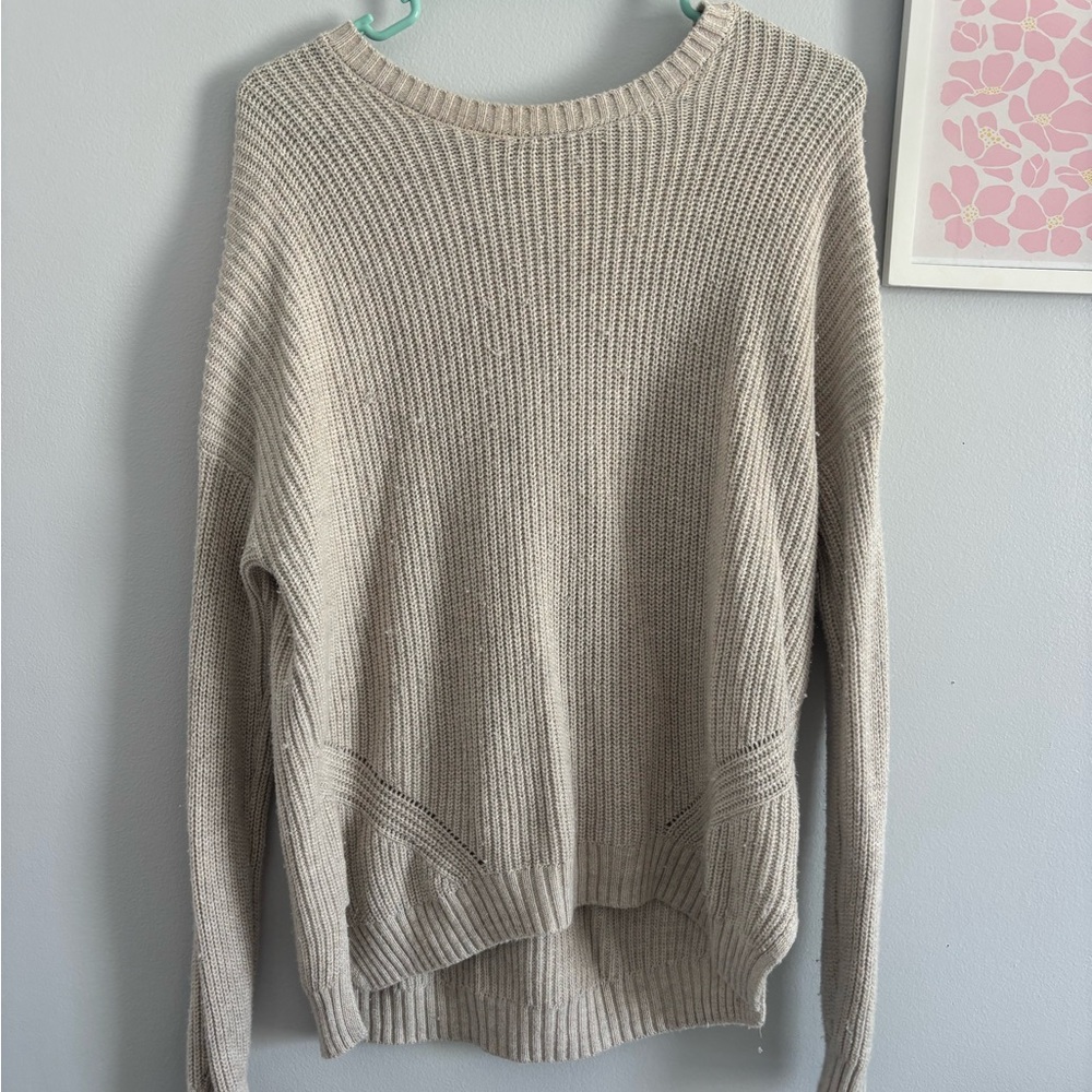 Hollister Women's Beige Crew Neck Sweater
